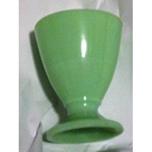 Vintage McKee Jadeite Egg Cup Juice Glass Pedestal Stem Green Signed RARE