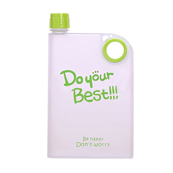 Clear Book Portable  Paper Pad Water Bottle  Drinks Cup Plastic  Kettle Green