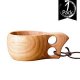 Nordic Style Primitive Handmade Wooden Drinking Cup,Coffee Mug,Tea Cup,with 2 Holding Hole