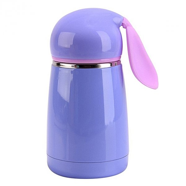 300ML Unique Lovely Cartoon Rabbit Ear Design Stainless Steel Water Bottle-purple