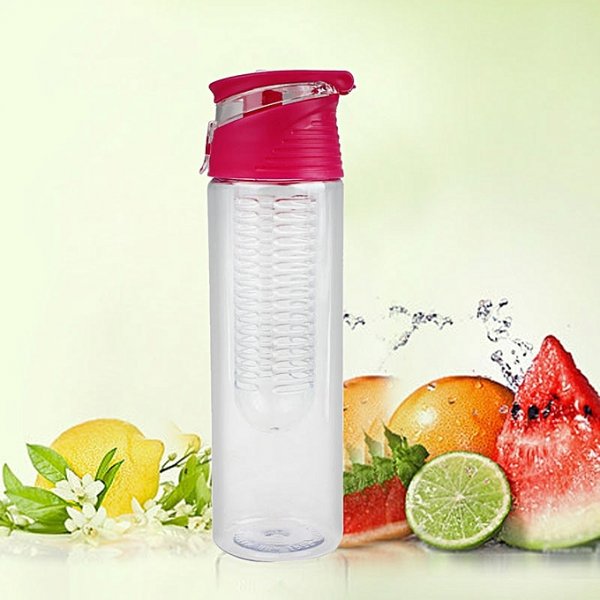 800ML Fruit Infusing Infuser Water Sports Lemon Juice Bottle Flip Lid